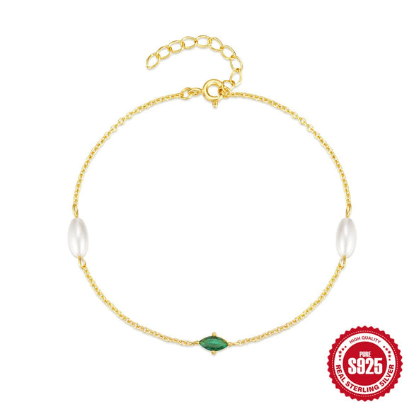 S925 Sterling Silver Pearl Women's Bracelet With Elegant Diamondencrusted Horse Eyes Design And Electroplating Process