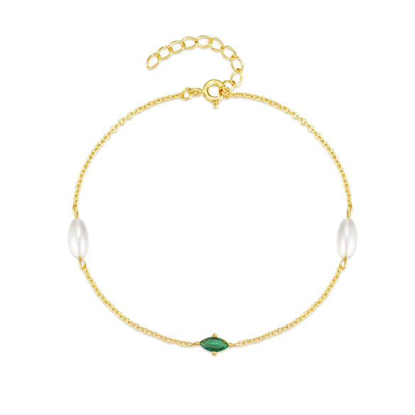 S925 Sterling Silver Pearl Women's Bracelet With Elegant Diamondencrusted Horse Eyes Design And Electroplating Process