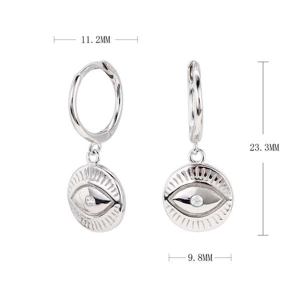 S925 Sterling Silver Personality Fashion Creative Devil's Eye Earrings