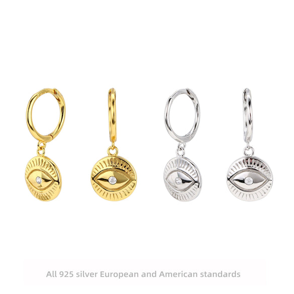 S925 Sterling Silver Personality Fashion Creative Devil's Eye Earrings