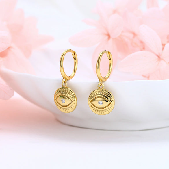 S925 Sterling Silver Personality Fashion Creative Devil's Eye Earrings