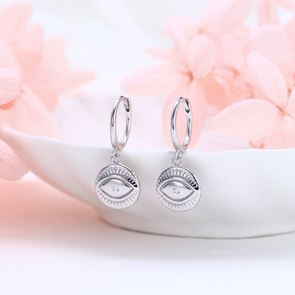 S925 Sterling Silver Personality Fashion Creative Devil's Eye Earrings