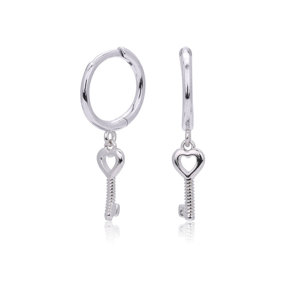 S925 Sterling Silver Personality Fashion Creative Key Earrings