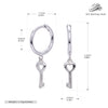S925 Sterling Silver Personality Fashion Creative Key Earrings
