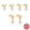 S925 Sterling Silver Petal Aobao Pendant Earrings With Geometric Pattern For Women Electroplated