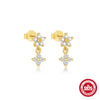 S925 Sterling Silver Petal Aobao Pendant Earrings With Geometric Pattern For Women Electroplated