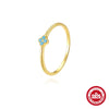 S925 Sterling Silver Petal Turquoise Diamond Women's Ring Necklace Set With Geometric Pattern And Zirconia Design