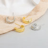 S925 Sterling Silver Plaid Earrings For Women In Simple Cold Style