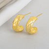 S925 Sterling Silver Plaid Earrings For Women In Simple Cold Style