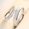S925 Sterling Silver Plain Ring Simple Fashion Frosted Geometric Couples Ring Electroplated