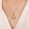 S925 Sterling Silver Planet Chalcedony Pendant Necklace For Women Geometric Star Design Handmade Cross Chain Elegant Light Luxury Jewelry