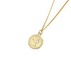 S925 Sterling Silver Portrait Coin Pendant Necklace Round Medallion Collarbone Chain With Electroplated Retro Minimalist Elegant Style