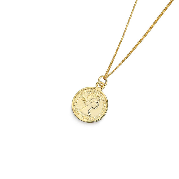 S925 Sterling Silver Portrait Coin Pendant Necklace Round Medallion Collarbone Chain With Electroplated Retro Minimalist Elegant Style