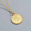 S925 Sterling Silver Portrait Coin Pendant Necklace Round Medallion Collarbone Chain With Electroplated Retro Minimalist Elegant Style