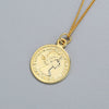 S925 Sterling Silver Portrait Coin Pendant Necklace Round Medallion Collarbone Chain With Electroplated Retro Minimalist Elegant Style