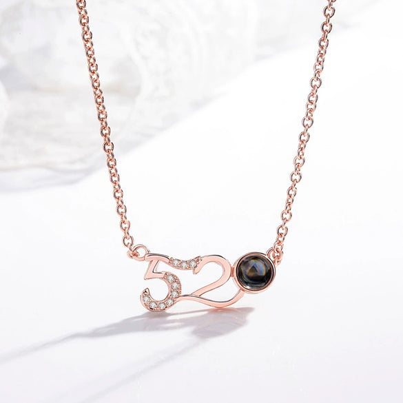 S925 Sterling Silver Projection Necklace With I Love You Text Pendant Cross Chain Electroplated Clavicle Jewelry