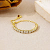 S925 Sterling Silver Pullable Chain Heart Ring With Geometric Pattern And Electroplating Process