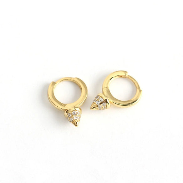 S925 Sterling Silver Punk Rivet Geometric Ear Stud Earrings With Electroplating