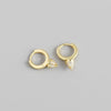 S925 Sterling Silver Punk Rivet Geometric Ear Stud Earrings With Electroplating