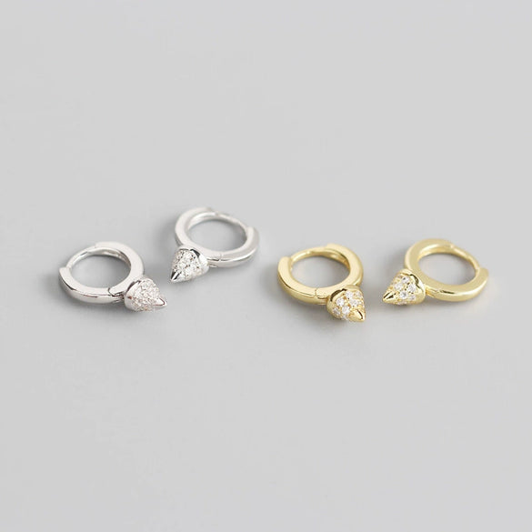 S925 Sterling Silver Punk Rivet Geometric Ear Stud Earrings With Electroplating