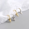 S925 Sterling Silver Punk Rivet Geometric Ear Stud Earrings With Electroplating