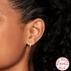 S925 Sterling Silver Punk Style Earrings With Rivets Zircon Inlaid And Real Gold Plated Geometric Pattern