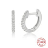 S925 Sterling Silver Punk Style Earrings With Rivets Zircon Inlaid And Real Gold Plated Geometric Pattern
