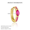 S925 Sterling Silver Red Zirconium Irregular Geometric Women's Earrings