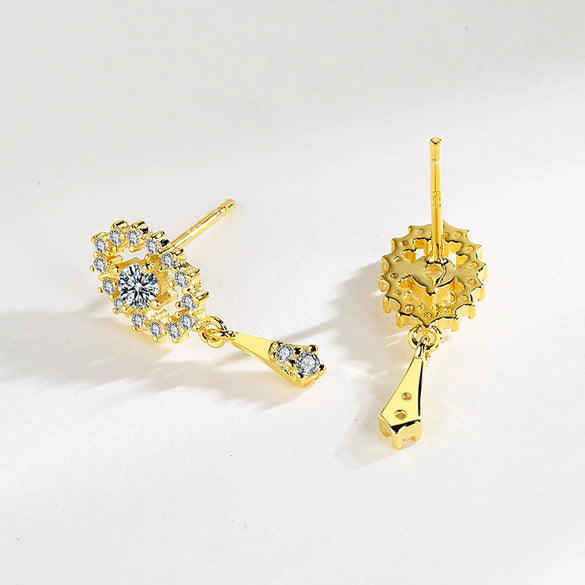 S925 Sterling Silver Retro Elegant Geometric Tassel Earrings With Zircon Inlay For Women Fine Fashion Jewelry