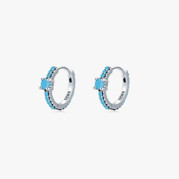 S925 Sterling Silver Retro Geometric Micro Inlay Earrings For Women