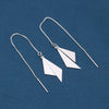S925 Sterling Silver Rhombus Triangle Tassel Ear Line Earrings For Women Light Luxury Geometric Dangle Earrings