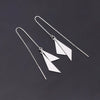 S925 Sterling Silver Rhombus Triangle Tassel Ear Line Earrings For Women Light Luxury Geometric Dangle Earrings