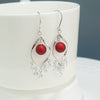 S925 Sterling Silver Rhombus Zircon Tassel Earrings Fashion Shape Pattern Earrings For Women