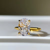 S925 Sterling Silver Ring For Women Geometric Style Ice Flower Cut Pigeon Egg Diamond 18K Gold Plated