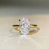 S925 Sterling Silver Ring For Women Geometric Style Ice Flower Cut Pigeon Egg Diamond 18K Gold Plated