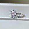 S925 Sterling Silver Ring For Women Geometric Style Ice Flower Cut Pigeon Egg Diamond 18K Gold Plated