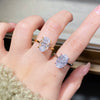 S925 Sterling Silver Ring For Women Geometric Style Ice Flower Cut Pigeon Egg Diamond 18K Gold Plated