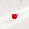 S925 Sterling Silver Rose Gold Thermochromic Heart Pendant Necklace Simple Fashion Geometric Clavicle Chain For Women
