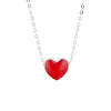 S925 Sterling Silver Rose Gold Thermochromic Heart Pendant Necklace Simple Fashion Geometric Clavicle Chain For Women