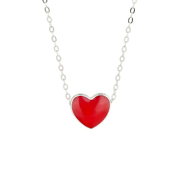 S925 Sterling Silver Rose Gold Thermochromic Heart Pendant Necklace Simple Fashion Geometric Clavicle Chain For Women