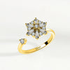 S925 Sterling Silver Rotating Anxiety Relief Ring For Women Adjustable Open Band Electroplated Silver Ring