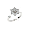 S925 Sterling Silver Rotating Anxiety Relief Ring For Women Adjustable Open Band Electroplated Silver Ring