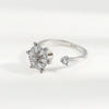 S925 Sterling Silver Rotating Anxiety Relief Ring For Women Adjustable Open Band Electroplated Silver Ring