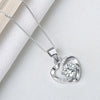 S925 Sterling Silver Rotating Heart Necklace For Women Electroplated Love Pendant Fashion Jewelry