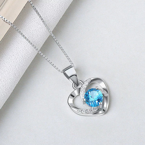 S925 Sterling Silver Rotating Heart Necklace For Women Electroplated Love Pendant Fashion Jewelry