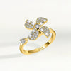 S925 Sterling Silver Rotating Windmill Open Ring For Women Elegant Adjustable Spinner Statement Jewelry