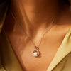 S925 Sterling Silver Round Diamond Pearl Ochain Necklace For Women Geometric Style Electroplated
