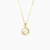 S925 Sterling Silver Round Diamond Pearl Ochain Necklace For Women Geometric Style Electroplated