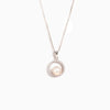 S925 Sterling Silver Round Diamond Pearl Ochain Necklace For Women Geometric Style Electroplated