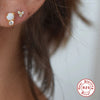 S925 Sterling Silver Round Geometric Earrings Set With Precious Stones Real Gold Plated